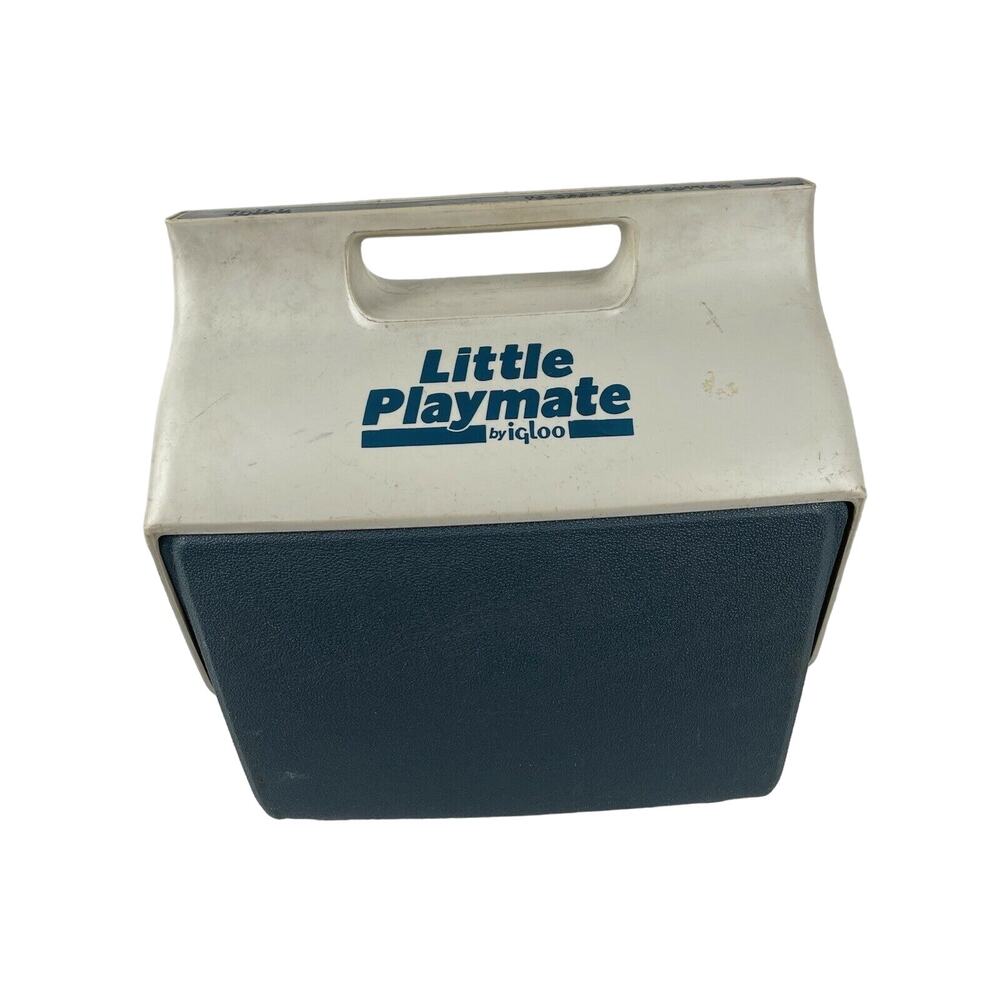 Vintage Navy Blue Little Playmate by Igloo Push Button Drink Picnic Cooler